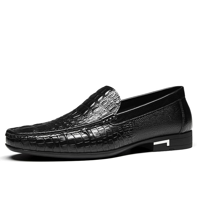 ✨ Mens Crocodile-Pattern Leather Shoes – Stylish Breathable Anti-Odor Casual Wear | 50% OFF