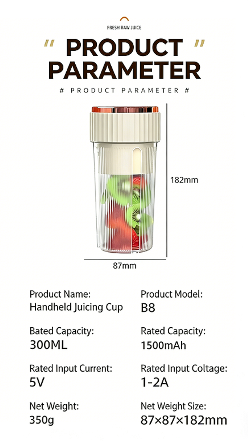 VitaSip BlendGo 300ML Portable Smoothie Blender