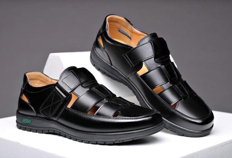 🔥Designed specifically for Ghana's climate🔥 Men's Genuine Leather Sandals｜2026 Summer Breathable Open-Place Design, Wide-Foot Friendly, Lightweight and Durable