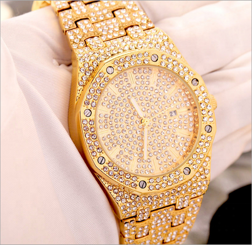 Luxury Jewelry Couple Wristwatch Brand Diamond Set Steel Belt Gold Silver Watches Men and Women
