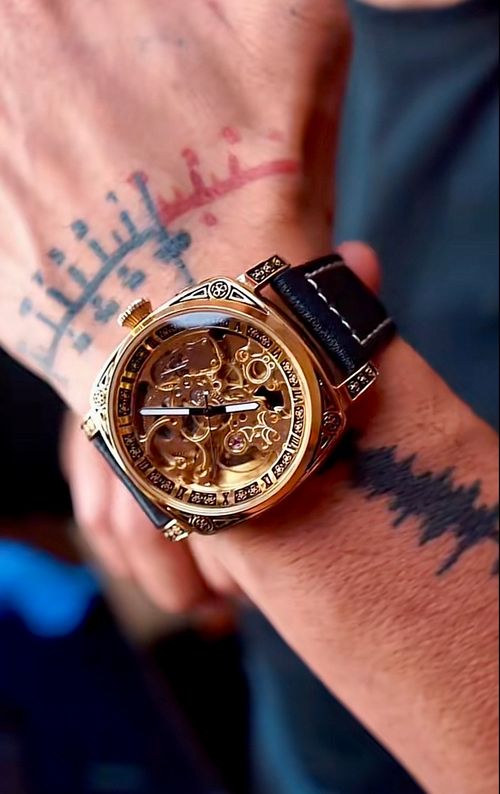 Mechanical Automatic Watch Mens Luxury Brand Fashion Watches Man Leather Bracelet