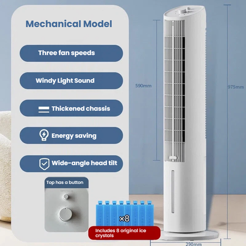 CHIGO Portable Mini Air Conditioner Fan, No Installation Needed, 28dB Silent Tower Fan, Water Cooling Oscillating Air Cooler for Bedroom Home Office Dormitory