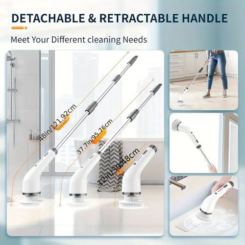 2026 New Model Cordless Cleaning Brush - Adjustable Speed, Long Battery Life, Extendable Handle - Multi-Purpose Scrubber for Home Kitchen Bathroom