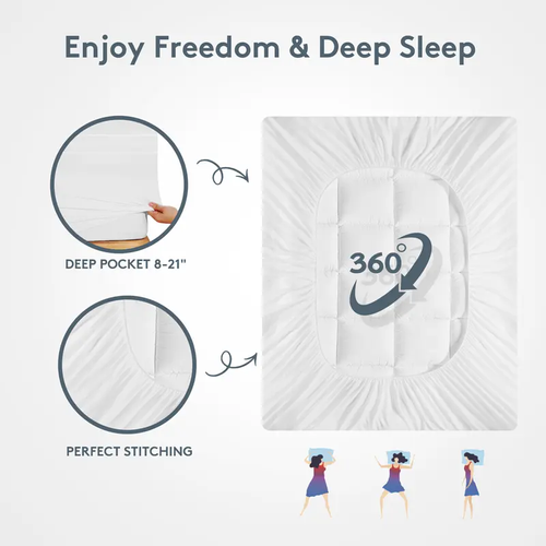 10cm Extra Thick Mattress Topper 5×6ft (150×190cm) - Soft Quilted Pad for Hard Mattresses