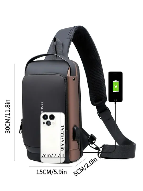 Men's Shoulder Crossbody Bag, Waterproof Belt Bag, Multi-Functional Chest Pack with Password Security, Water-Resistant, Adjustable Strap, Casual Daily Accessory
