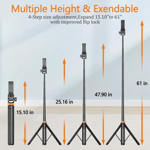 67 Inch Smartphone Selfie Stick with Wireless Remote and Upgraded Stable Tripod Stand, Tech Accessories, Videography Equipment, Content Creator Tools, Smartphone Mounted Modern Selfie Accessories for iPhone 17 16 15 14 13 and Mobile Devices for Travel Use, Cell Phone Tripod