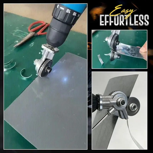 Complete Electric Drill Sheet Metal Cutting Attachment Kit with Auxiliary Handle, DIY Drill Shear Cutter, Portable Iron Aluminum Plastic Plate Cutting Tool with Full Installation Wrench Accessories for Workshop Auto Repair