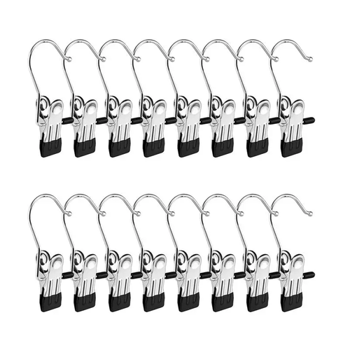 60Pcs Stainless Steel Hanging Hook Clips, Anti Slip Laundry Boot Hangers, Multi Purpose Storage Hooks for Closet Hat Handbag Towel Skirt, Home Travel Organizer Supplies