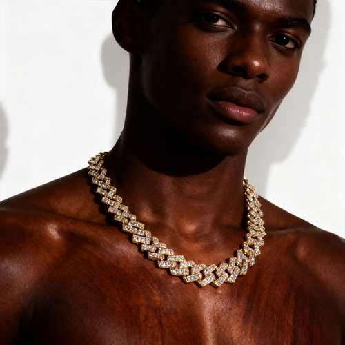 Cuban Link Chain Mens Iced Out Miami Cuban Necklace SilverGold Bling Diamond Hip Hop Jewelry for Women