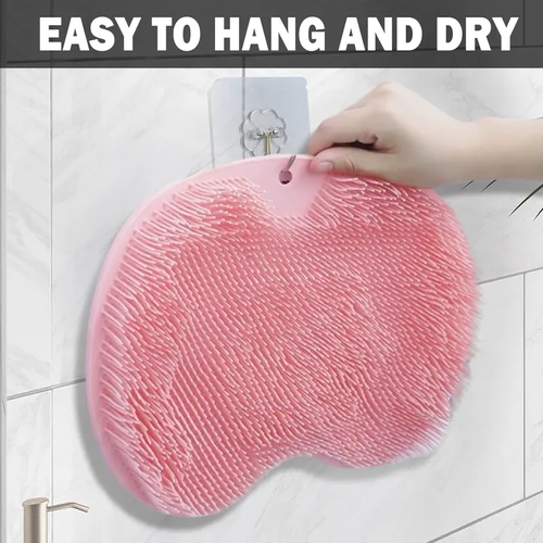 3 Pcs Exfoliating Shower Scrubber, Silicone Mat with Suction Cups, Wall Mount Body & Foot Cleaning Tool