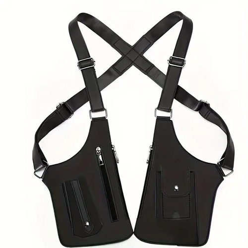 Universal tactical adjustable crossbody bag - anti-theft hidden storage space, lightweight and durable PU leather, multi-function pocket, adjustable shoulder straps and metal accessories, suitable for daily commuting, outdoor adventure and travel
