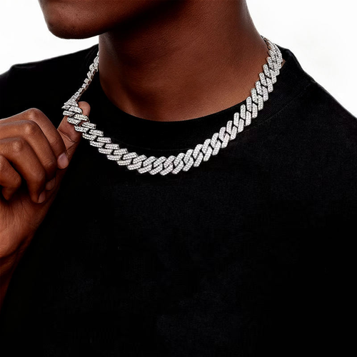 Cuban Link Chain Mens Iced Out Miami Cuban Necklace SilverGold Bling Diamond Hip Hop Jewelry for Women