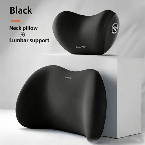 Memory Foam Car Neck Pillow and Lumbar Support Pillow Set, Ergonomic Car Headrest Back Support Cushion for Driving Office Chair