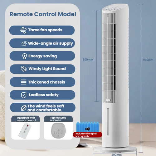 CHIGO Portable Mini Air Conditioner Fan, No Installation Needed, 28dB Silent Tower Fan, Water Cooling Oscillating Air Cooler for Bedroom Home Office Dormitory