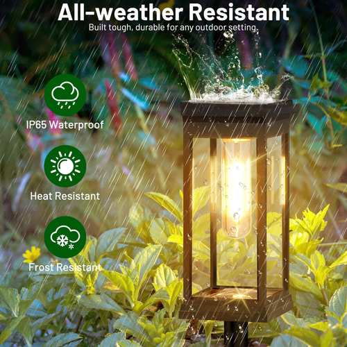 1‑Pack Dimmable Solar Pathway Light With Timer,USB Plug‑in Solar Powered Waterproof Outdoor Garden Yard Landscape Stake Lamp
