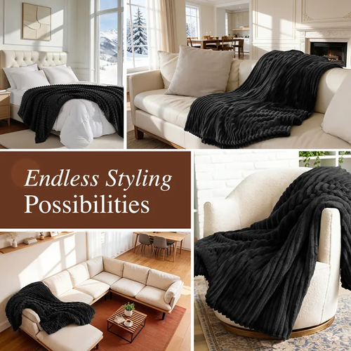 5×6.5ft Double Bed Blanket, Soft Large Bed Throw for Home & Bedroom
