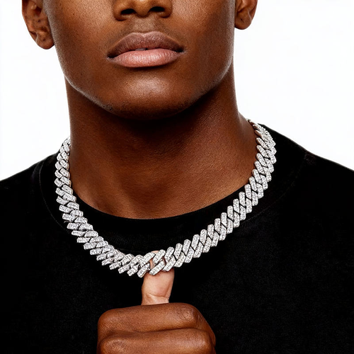 Cuban Link Chain Mens Iced Out Miami Cuban Necklace SilverGold Bling Diamond Hip Hop Jewelry for Women