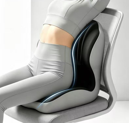 Ultra Soft Memory Foam Integrated Seat & Back Cushion, Ergonomic Waist Support Pad, Comfortable Cushion for Office Home Car Long Sitting Relief