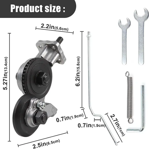 Complete Electric Drill Sheet Metal Cutting Attachment Kit with Auxiliary Handle, DIY Drill Shear Cutter, Portable Iron Aluminum Plastic Plate Cutting Tool with Full Installation Wrench Accessories for Workshop Auto Repair