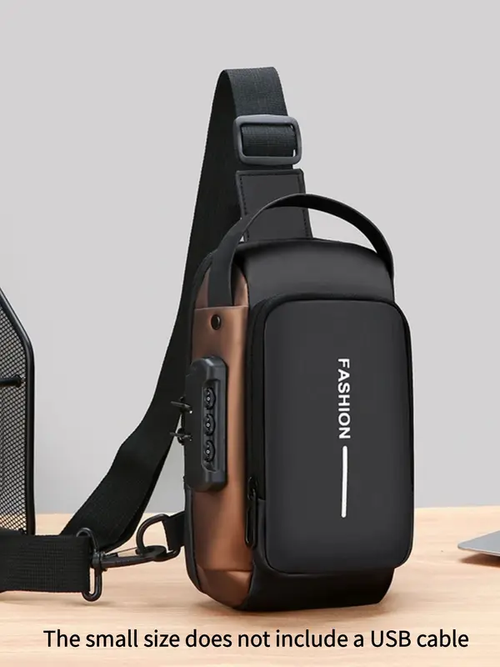Men's Shoulder Crossbody Bag, Waterproof Belt Bag, Multi-Functional Chest Pack with Password Security, Water-Resistant, Adjustable Strap, Casual Daily Accessory