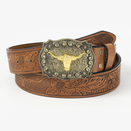 BELTROAD Cowboy Cowgirl Leather Buckle Belt for Men Women Western Leather Belt for Jeans Business Belt Unisex All Year Round Christmas Gifts