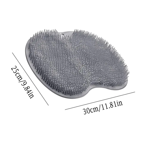 3 Pcs Exfoliating Shower Scrubber, Silicone Mat with Suction Cups, Wall Mount Body & Foot Cleaning Tool