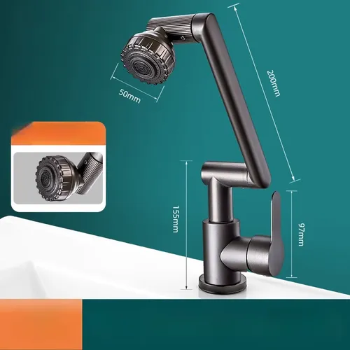 🌟 Hot sale Lucky Cat Faucet universal rotating Mechanical Arm Cold and Hot Faucet single handle wash basin faucet 9