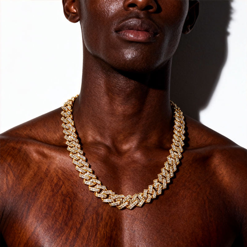 Cuban Link Chain Mens Iced Out Miami Cuban Necklace SilverGold Bling Diamond Hip Hop Jewelry for Women