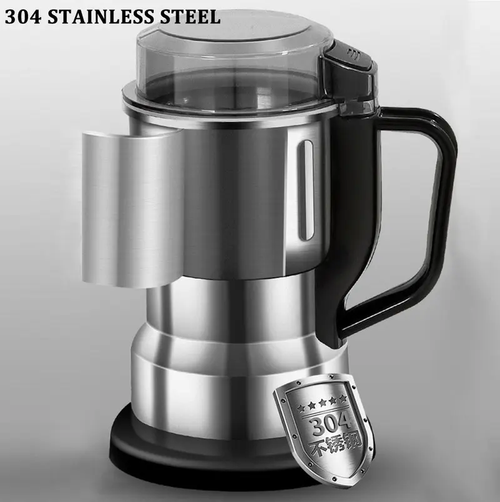 300W High Power Grinder with 2 Free Blades, Stainless Steel Grinder for Coffee Beans, Grains & Spices