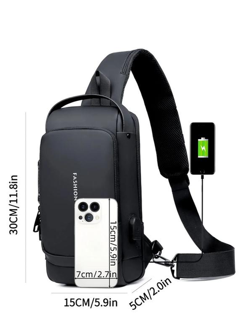 Men's Shoulder Crossbody Bag, Waterproof Belt Bag, Multi-Functional Chest Pack with Password Security, Water-Resistant, Adjustable Strap, Casual Daily Accessory