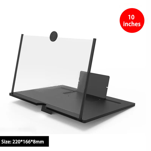 Black mobile phone screen magnifier pull-out ultra-high-definition video 12-inch desktop lazy stand magnifier