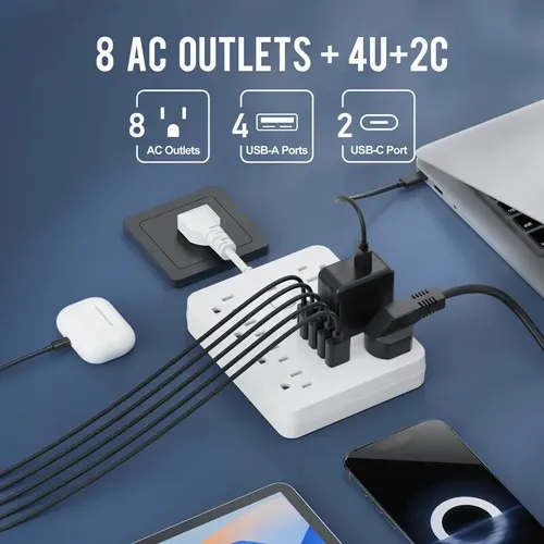 14-in-1 power socket - with overload protection and one-touch control