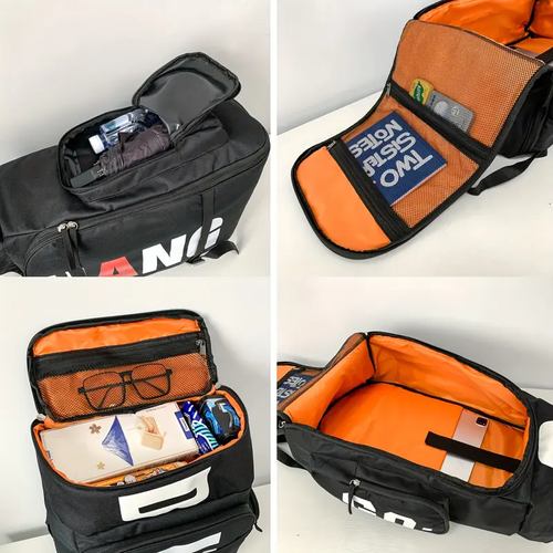 Large Capacity Black Travel Backpack Water Resistant Nylon Sport Bag Adjustable Strap Multi Compartment For School Outdoor Vacation Daily Use Size 23.62 11.81 7.87 Inch