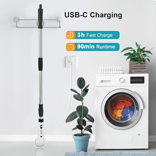 2026 New Model Cordless Cleaning Brush - Adjustable Speed, Long Battery Life, Extendable Handle - Multi-Purpose Scrubber for Home Kitchen Bathroom
