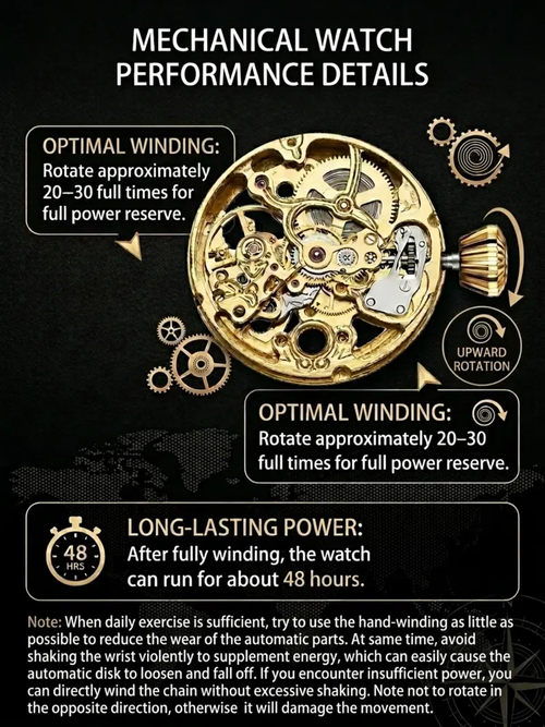 Business Fashion Round Dial Leather Strap Analog Mechanical Watch, Vintage All-match Buckle Automatic Wristwatch for Gift, Luminous Spring Pointer Design Watch with Box, Automatic Watches, National Day Offers, Mechanical Style Watches