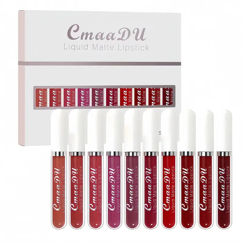 10-Pack Liquid Matte Lipstick Makeup Products, Long-Lasting Waterproof Non-Stick Lip Glaze, Beginner-Friendly Cosmetic for Adults & All Skin Types