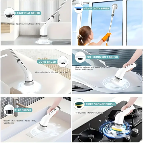 2026 New Model Cordless Cleaning Brush - Adjustable Speed, Long Battery Life, Extendable Handle - Multi-Purpose Scrubber for Home Kitchen Bathroom