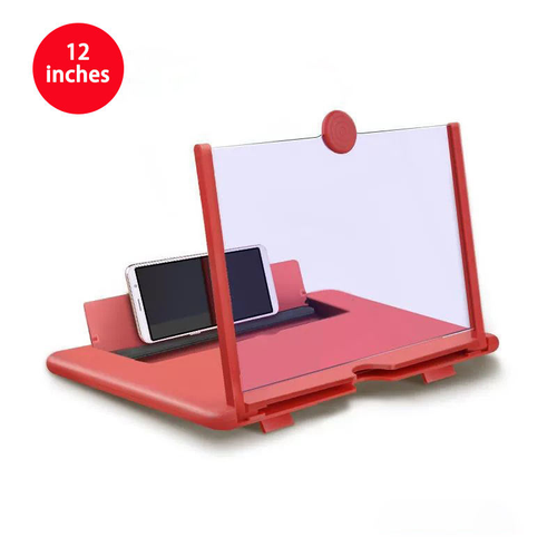 Black mobile phone screen magnifier pull-out ultra-high-definition video 12-inch desktop lazy stand magnifier