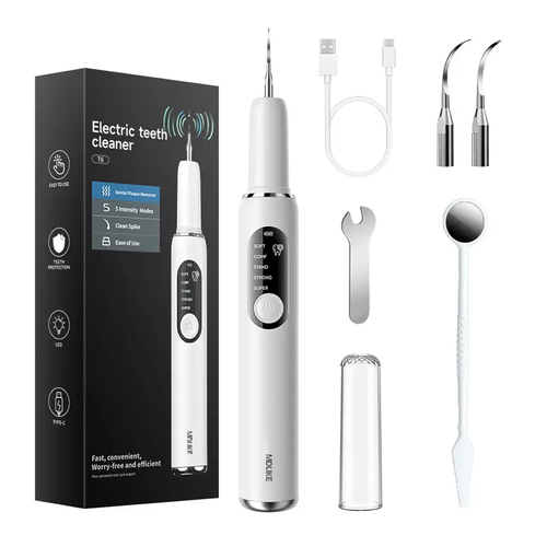 MDLIKE Plaque Tartar Remover for Teeth, Dental Calculus Remover Teeth Cleaning Kit with LED Light & 5 Adjustable Modes Tartar Remover-Cleansing Mouth Care Father's Day Gift Long Battery Life Waterproof Oral