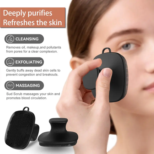 4 In 1 Silicone Bath Brush Set Long Handle Back Scrubber Foot Scrub Massage Shampoo Brush Non Slip Exfoliating Shower Body Care Accessories