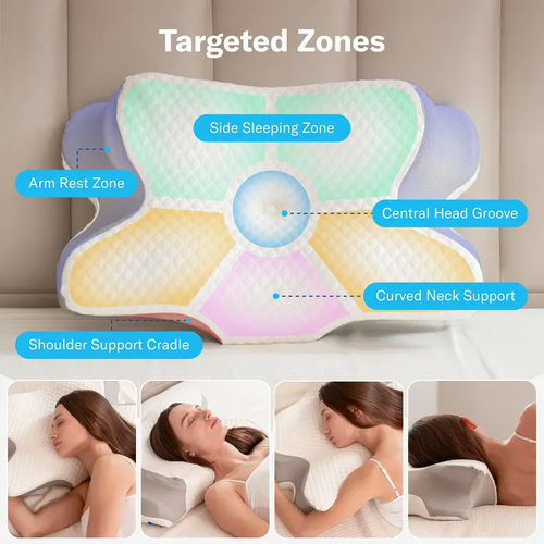 Alcedo Butterfly Contour Cervical Pillow for Cozy Sleep Odorless Ergonomic Memory Foam Orthopedic Bed Pillow 14.6 24.4 4.7 Inch For Side Back Stomach Sleepers