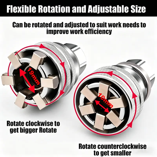 Multi-Function Adjustable Universal Socket Wrench, Multi-Size Maintenance Spanner Compatible with Three Eighths Drive Ratchet Torque Wrench and Power Drill, Extension Rod Random Color