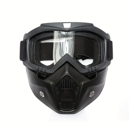 Colored Lens A Full-face Goggle with Anti-fog High-definition Lenses, Detachable and Adjustable Motorcycle Mask