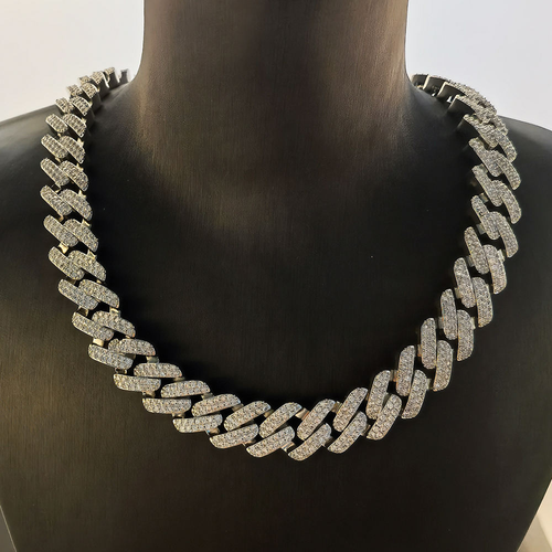 Cuban Link Chain Mens Iced Out Miami Cuban Necklace SilverGold Bling Diamond Hip Hop Jewelry for Women