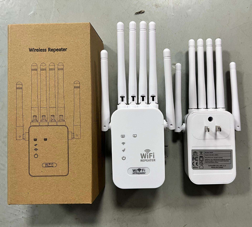 White WiFi Signal Booster, Six-Antenna Home Wall-Penetrating Wireless Network Amplifier