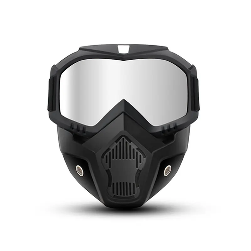Colored Lens A Full-face Goggle with Anti-fog High-definition Lenses, Detachable and Adjustable Motorcycle Mask