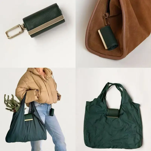 Compact Foldable Keychain Bag, Convenient Clip, Expands to Large Capacity Shopping Bag, Durable Reusable Tote, Shopping Totes, Portable for Supermarket Shopping & Travel, Reusable Grocery Bags