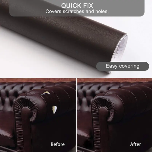 20×54 Inch Black Cuttable Waterproof Leather Sticker, Repair Rips, Scratches Fast