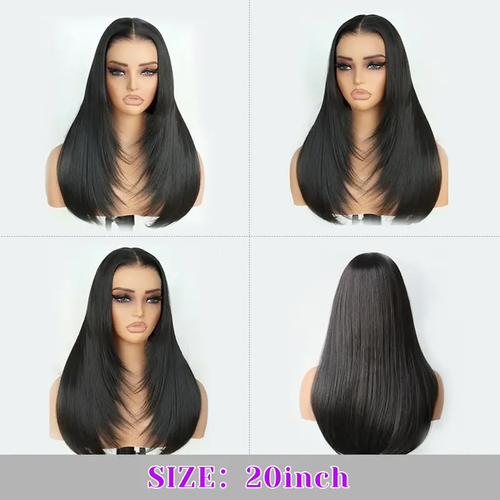 9×7 Glueless Layer‑Cut Straight Lace Wig｜Wear‑and‑Go Pre‑Plucked
