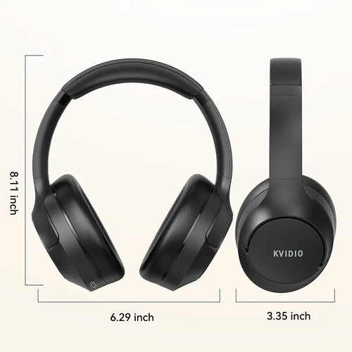Wireless Bluetooth Over-Ear Headphones, Active Noise Cancelling, Hi-Res Audio, 100 Hours Battery Life, Foldable Lightweight Headset with Microphone for iOS, PC and Android, Black, Ideal for Home Office and Business Trips